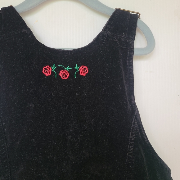 VINTAGE Tweety bird black velvet zip overall dress - Picture 9 of 11